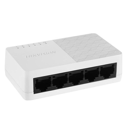 [HIK-DS-3E0105D-O] Switch No Administrable de 5 Puertos para Escritorio, Fast Ethernet 10 / 100 Mbps, Diseño Compacto y Estetico