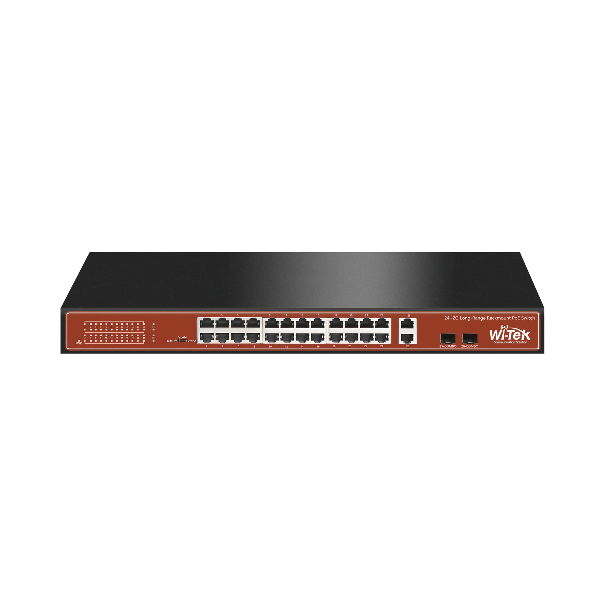 [WIT-WI-PS526G V2] Switch Wi-Tek PoE de 24 puertos con 2 SFP combo, 250 W