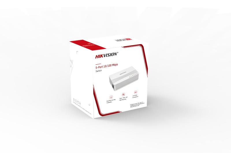 [HIK-DS-3E0105D-E] Switches de escritorio no administrable, 5 puertos 10/100 Mbps