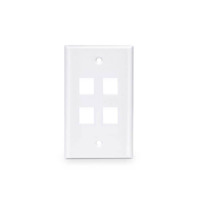[CBL-AFP-01W-4] Tapa de 1 gang, 4P RJ, color blanco, plain, head screws.