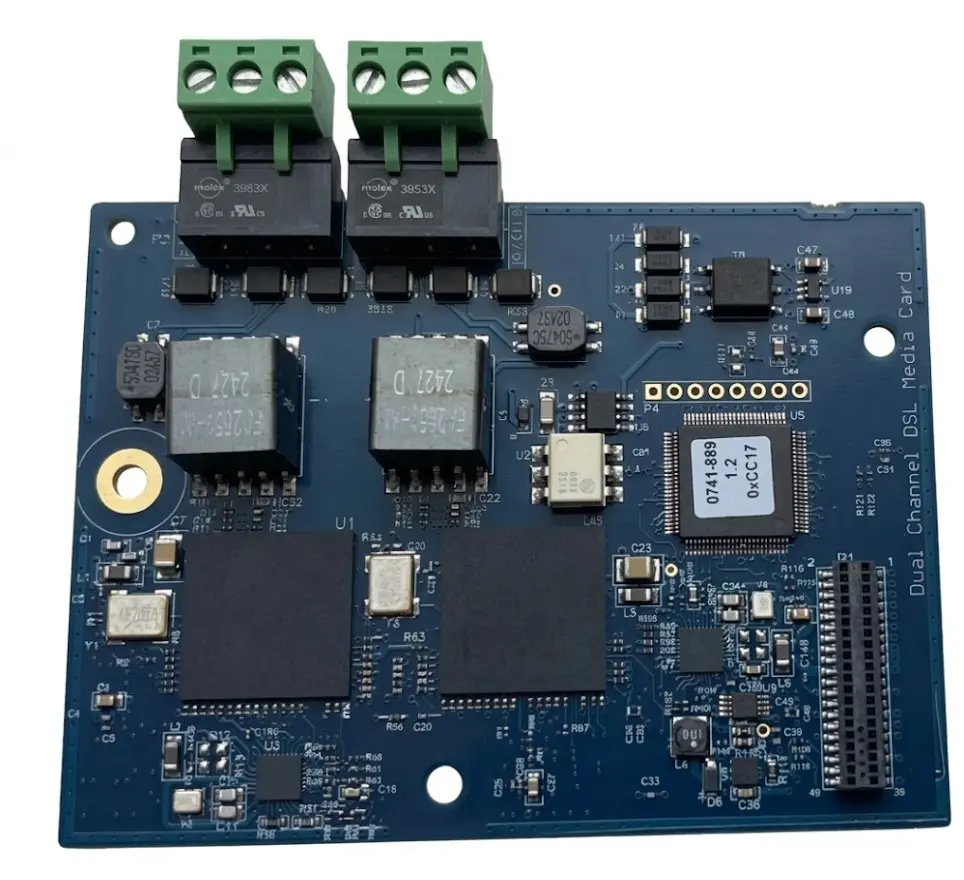 [SPL-4100-6307] Tarjeta de  conexión de medios de doble canal, DSL Media Card, para panel 4100ES. Simplex