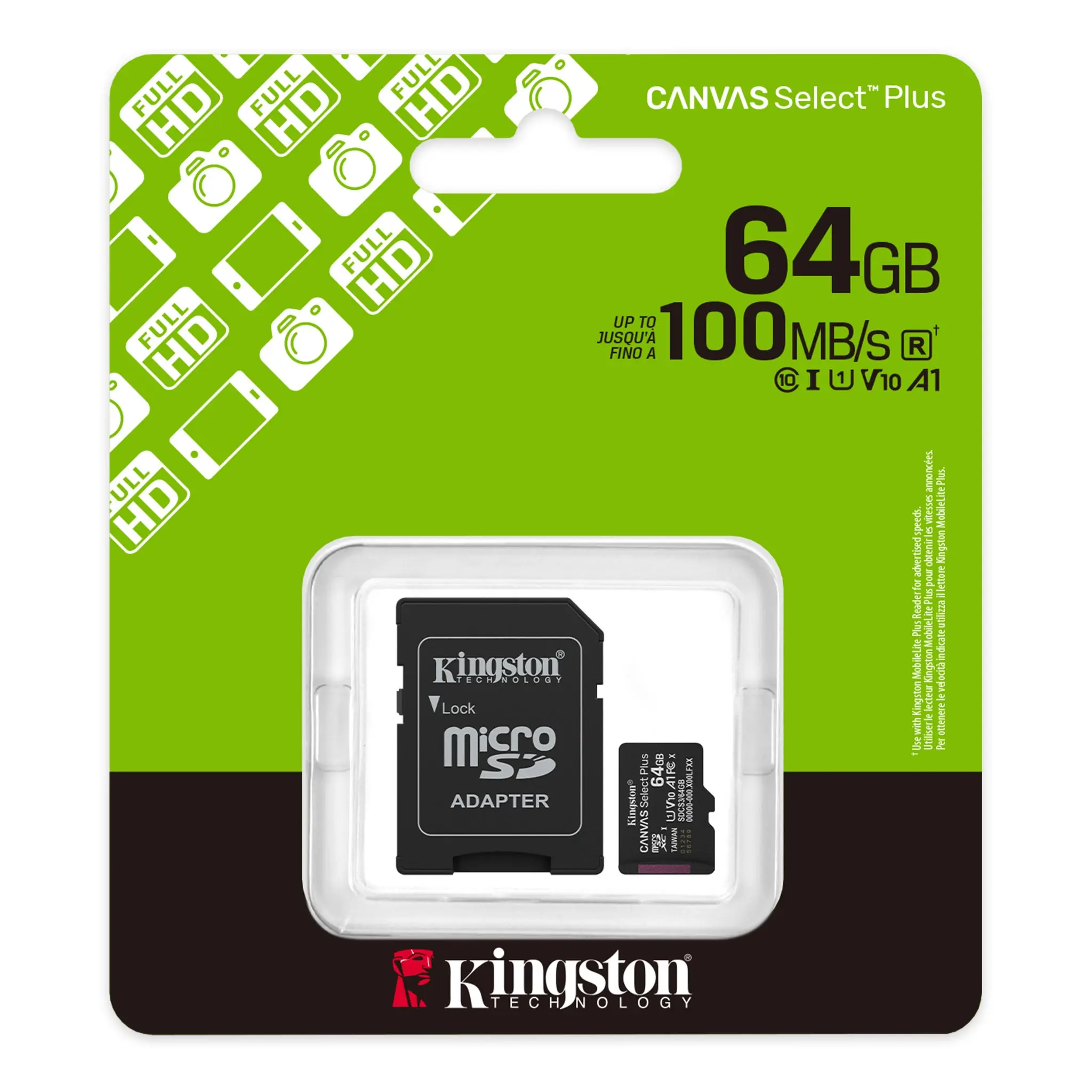 [KNG-SDCS3/64GB] Tarjeta de memoria microSD Canvas Select Plus 64GB