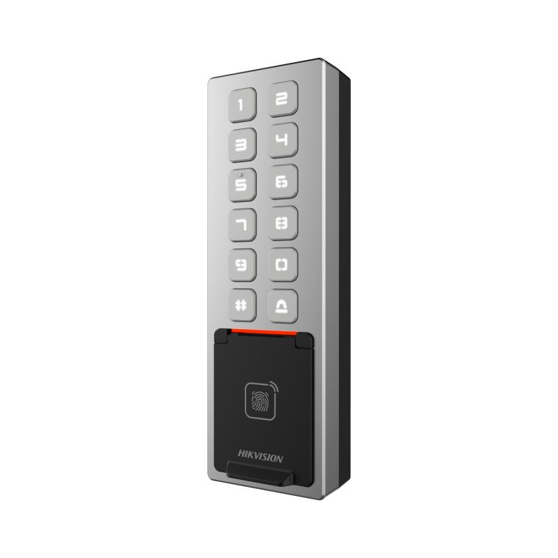 [HIK-DS-K1T805EBFWX] Teclado exterior Wi-Fi IP65/IK08 con acceso por PIN, tarjeta EM, huella y Bluetooth