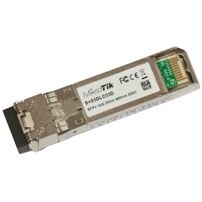 [MIK-S+85DLC03D] Transceptor MiniGbic SFP+ 10G LC Duplex para fibra Multi Modo 300mts. Mikrotik