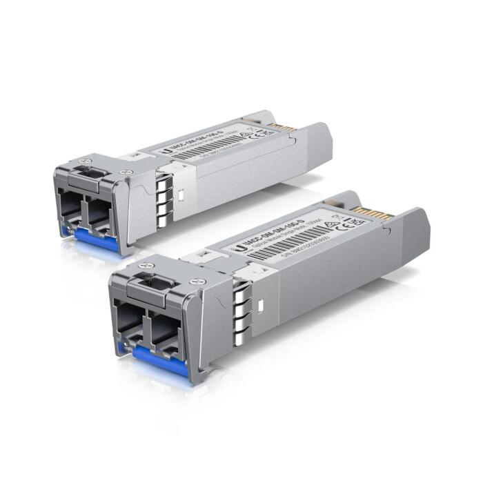 [UBT-UACC-OM-SM-10G-D-2] Módulo Óptico Ubiquiti UniFi SFP+ 10G Monomodo (UACC-OM-SM-10G-D-2) — Par de Transceptores 10GBASE-LR con Conector LC Dúplex para Enlaces de Fibra de Hasta 10 km