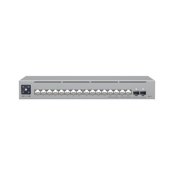 [UBT-USW-PRO-MAX-16-POE] UniFi Pro Max 16 PoE USW-PRO-MAX-16-POE — Switch capa 3 de 16 puertos con Etherlighting, (4) puertos 2.5 GbE PoE++, (8) puertos PoE++ de 60W, (2) uplinks 10G SFP+ y 180W de presupuesto PoE