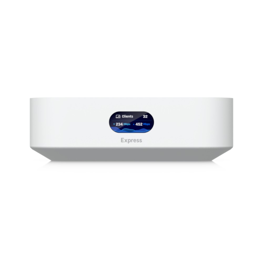 [UBT-UX] UniFi Express UX — Cloud Gateway ultra-compacto con AP Wi-Fi 6 integrado, firewall capa 7, VPN WireGuard/Teleport, pantalla LCM y soporte de 4 dispositivos UniFi