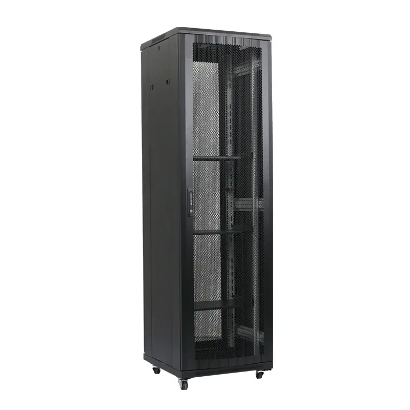 [IFL-IFT-80120-42U] Gabinete de servidor 800*1200*42U, puerta tipo malla, puertas laterales con llave, 4 ventiladores. Iflux