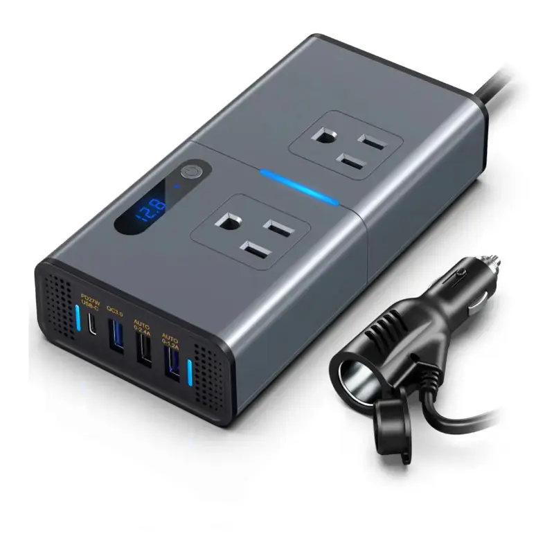 Inversor parta vehiculo 200V, 110, 2 nema, 4 USB A, 1 USB C.