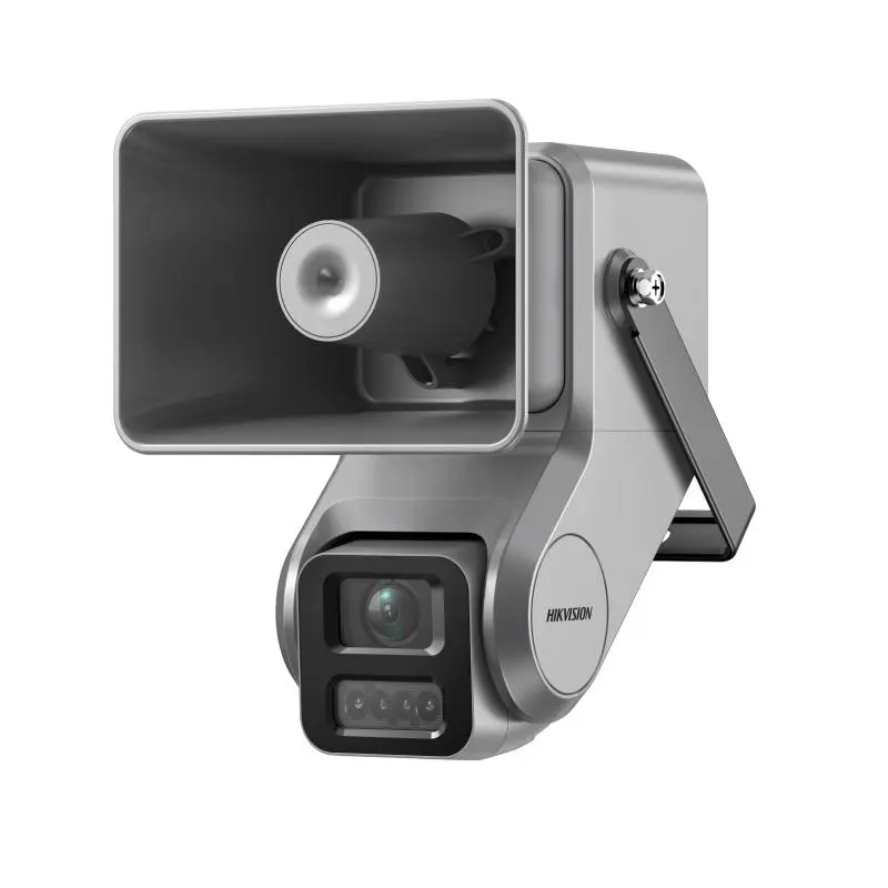 Cámara IP 4 Megapixel + Bocina IP Integrada, Lente Motorizado 2.8 a 12 mm, 7 Watts de Potencia, Exterior IP67, PoE+, Metal, DualLight (50 mts IR 20 mts Luz Blanca), 2 Micrófonos Integrados, MicroSD