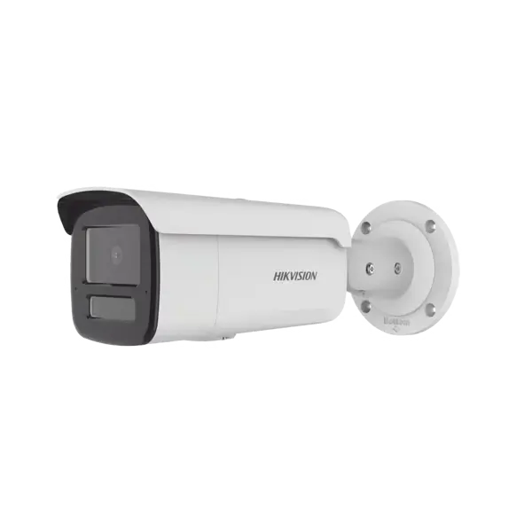 Cámara IP, Dual Light + 2 Micrófonos Integrados, Bullet, 4 Mp, Lente 4 mm, 80 mts IR + 80 mts Luz Blanca, ACUSENSE, Exterior IP67, IK10, WDR 120 dB, PoE, Micro SD, ACUSEEK