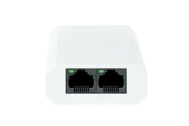 Extensor PoE+ Gigabit con 2 salidas para alimentar 2 cámaras IP