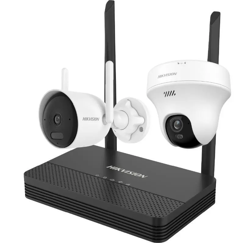 Kit NVS de visión nocturna WiFi con cámara tipo bullet de 2 MP y torreta de 3 MP