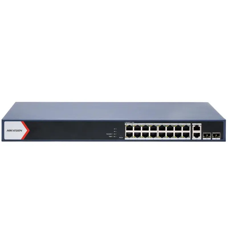 [HIK-DS-3E1520P-EIM] Switch Gigabit PoE+ monitoreable de 16 puertos con 2 SFP, 125 W