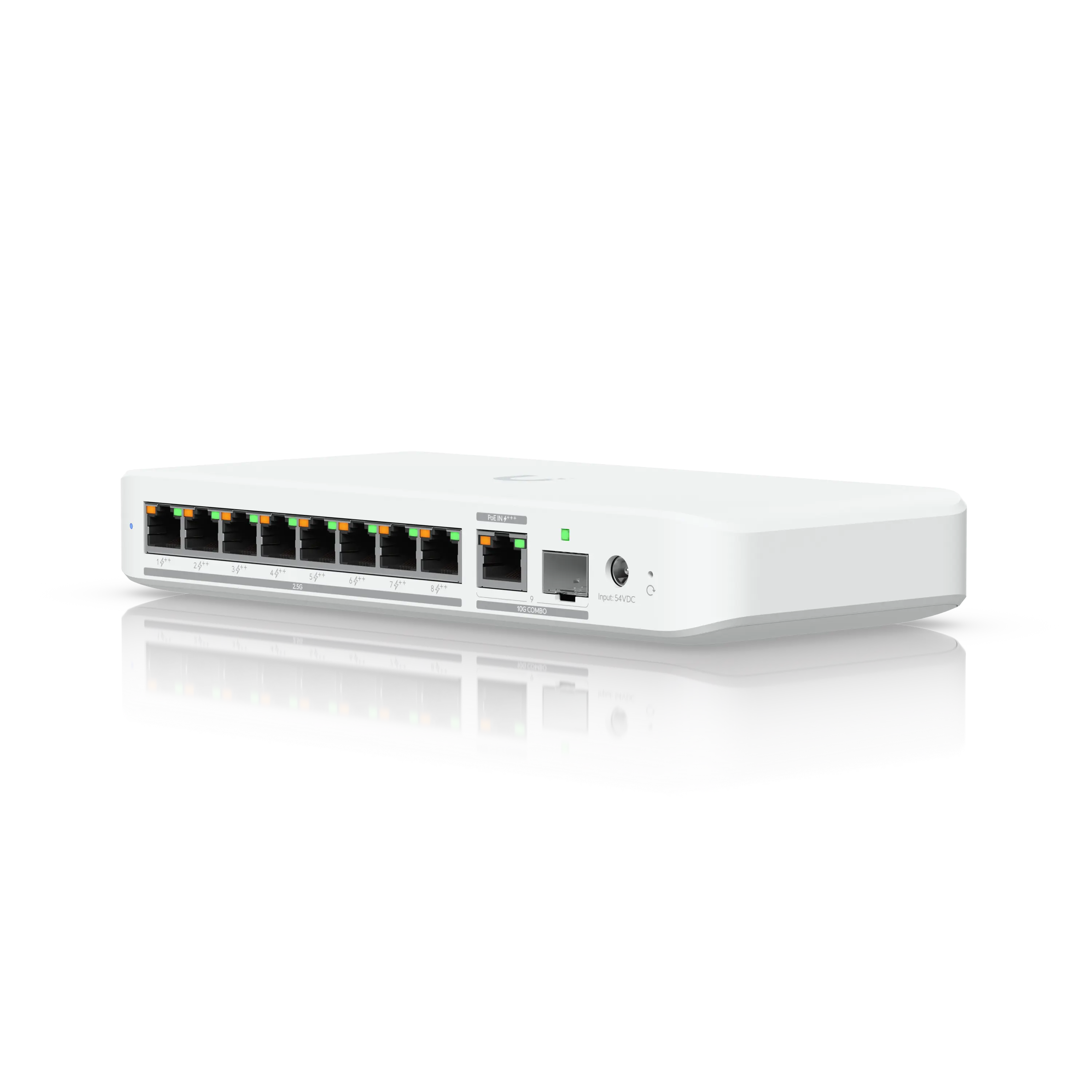 [UBT-USW-FLEX-2.5G-8-POE] UniFi Flex 2.5G PoE USW-FLEX-2.5G-8-POE — Switch compacto de 8 puertos 2.5 GbE PoE++ con uplink 10G SFP+/RJ45 combo, alimentable por PoE+++ o AC, hasta 196W de presupuesto PoE